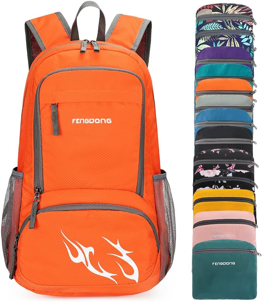 Foldable Backpack Small - FENGDONG 35L Lightweight Foldable Waterproof Packable